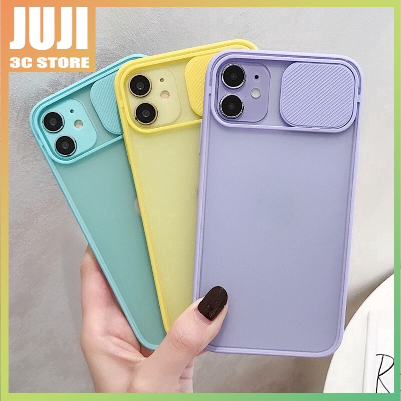 Ốp Điện Thoại Nhám Trong Suốt Màu Kẹo Bảo Vệ Camera Cho Iphone SE 2020 11 11Pro Max XR XS Max 8 7 6 6S Plus 11Pro