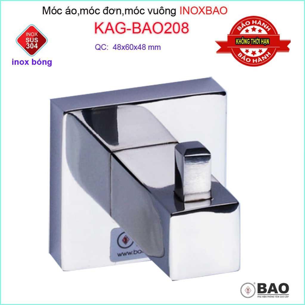 Móc treo đồ cao cấp Inox Bảo, móc áo Inox SUS304 KAG-BAO208