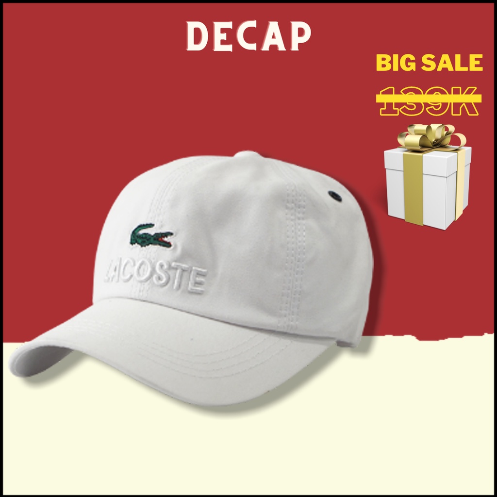 Mũ lưỡi trai nam nữ, nón kết unisex ulzzangulzzang chất vải kaki snapback kiểu Lacoste cao cấp |DECAP SHOP