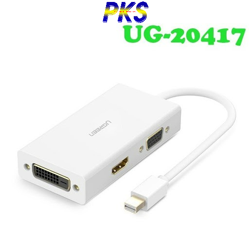 Cáp chuyển đổi 3 trong 1 Mini displayport to HDMI / VGA / DVI hỗ trợ 4k*2k Ugreen 20417