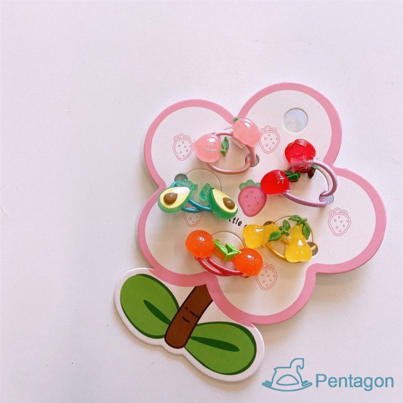 Set 5 Cặp Dây Buộc Tóc Co Giãn Hình Chiếc Lá Nhỏ Xinh Cho Bé Gái