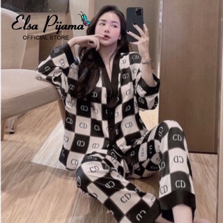 Bộ Lụa Mặc Nhà Pijama Nữ Lụa Cao Cấp Mát Mềm Mịn ELSA PIJAMA