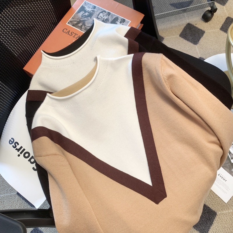 Áo Len Tay Dài Cổ Cao Dáng Ôm Màu Sắc Thời Trang Dành Cho Nữ