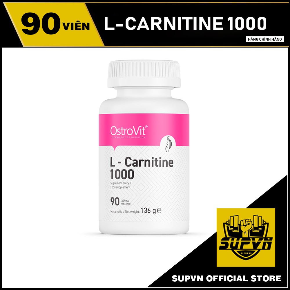 L-Carnitine 1000mg Ostrovit 90 viên - Hỗ trợ đốt chất béo, giảm mỡ an toàn