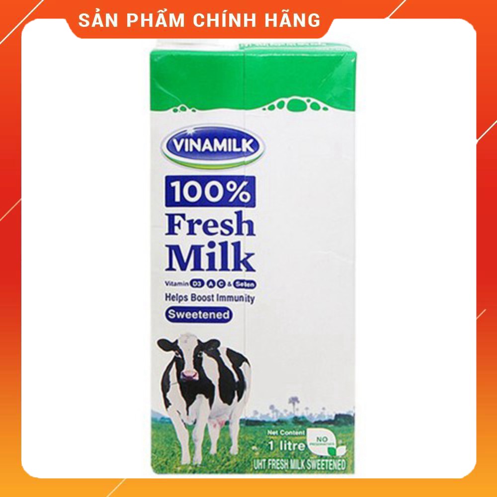 Sữa tươi tiệt trùng 100% Vinamilk có đường hộp 1 lít