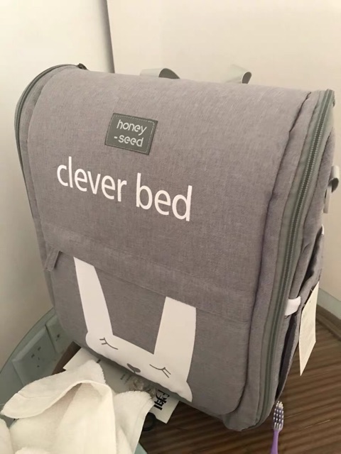 Nôi giường nằm chung cho bé đa năng gấp gọn thành ba lô đi chơi du lịch tiện lợi kèm màn chiếu lót mùa hè