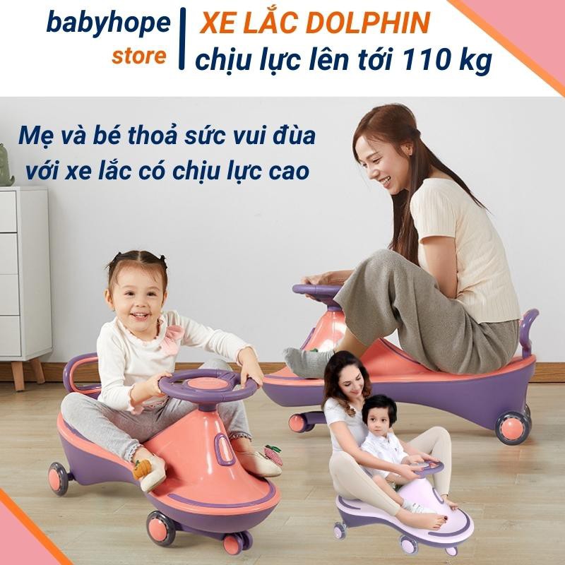 xe lắc cho bé có nhạc DolphinSIÊU PHẨM chở được 1 người lớn và 1 bé trọng lượng tối đa 120kg