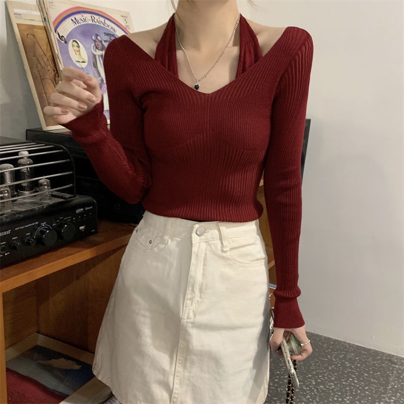 COZOK Áo sweater Tay Dài Dáng Ôm Thời Trang Cá Tính Cho Nữ