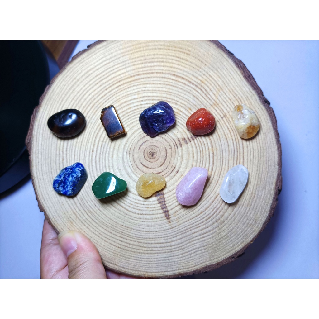Set 10 Viên Đá T.Nhiên Thanh Tẩy Tarot Tặng Kèm Túi Vải