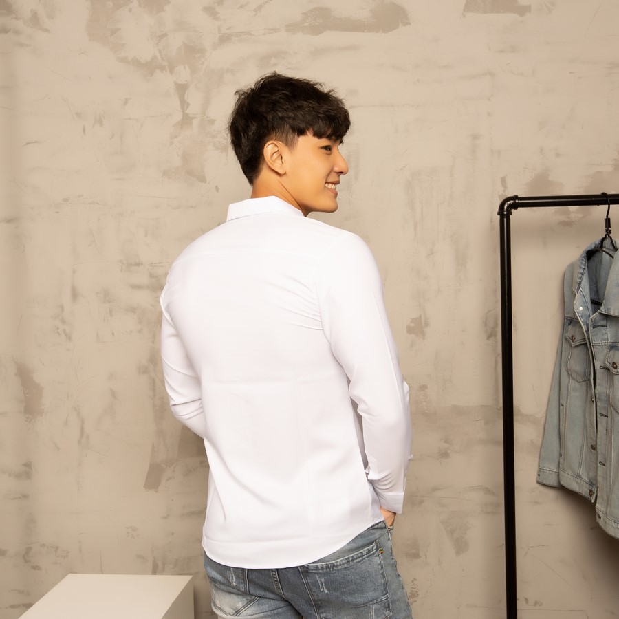 Áo sơ mi nam trắng tay dài vải mịn A401 MĐ | BigBuy360 - bigbuy360.vn