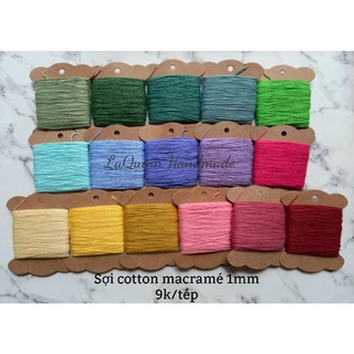 Sợi cotton 1mm tết vòng, thắt macramé, trang trí handmade