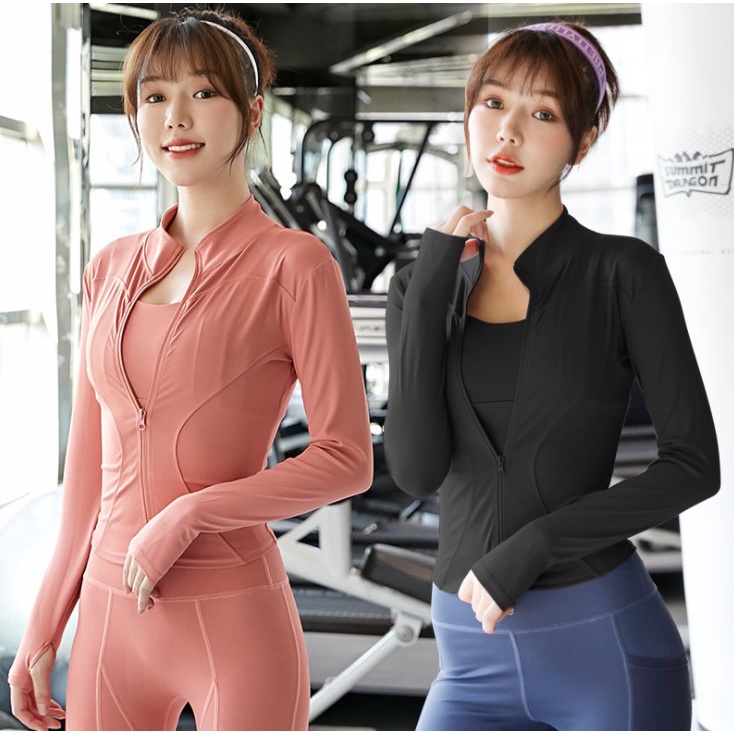 Bộ Đồ Tập GYM Nữ Áo Khoác Quần Dài Thể Thao Chất Vải Thun Co Dãn Mềm Mát S040 GYM FASHION