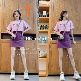Áo thun croptop tay lỡ form rộng in hình ba con bướm AC22