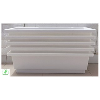 5 Chậu/ Khay/ Máng Nhựa Trồng Rau, Trồng Hoa, Cây Cảnh Kích Thước 67X24X19Cm - Màu Trắng