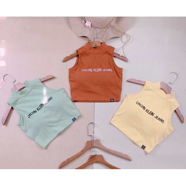 [Flash sale] Áo Croptop Cổ Lọ Sát Nách Thun Borip Ôm Body Có Mút Ngực Không Tay Crt Crop Top Freesize Mùa Hè | BigBuy360 - bigbuy360.vn