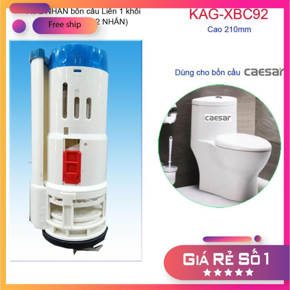 Cụm xả 2 nhấn cầu liền khối, xả bệt két liền 2 nhấn, xả thông minh cầu khối -xả thoát nước bồn cầu