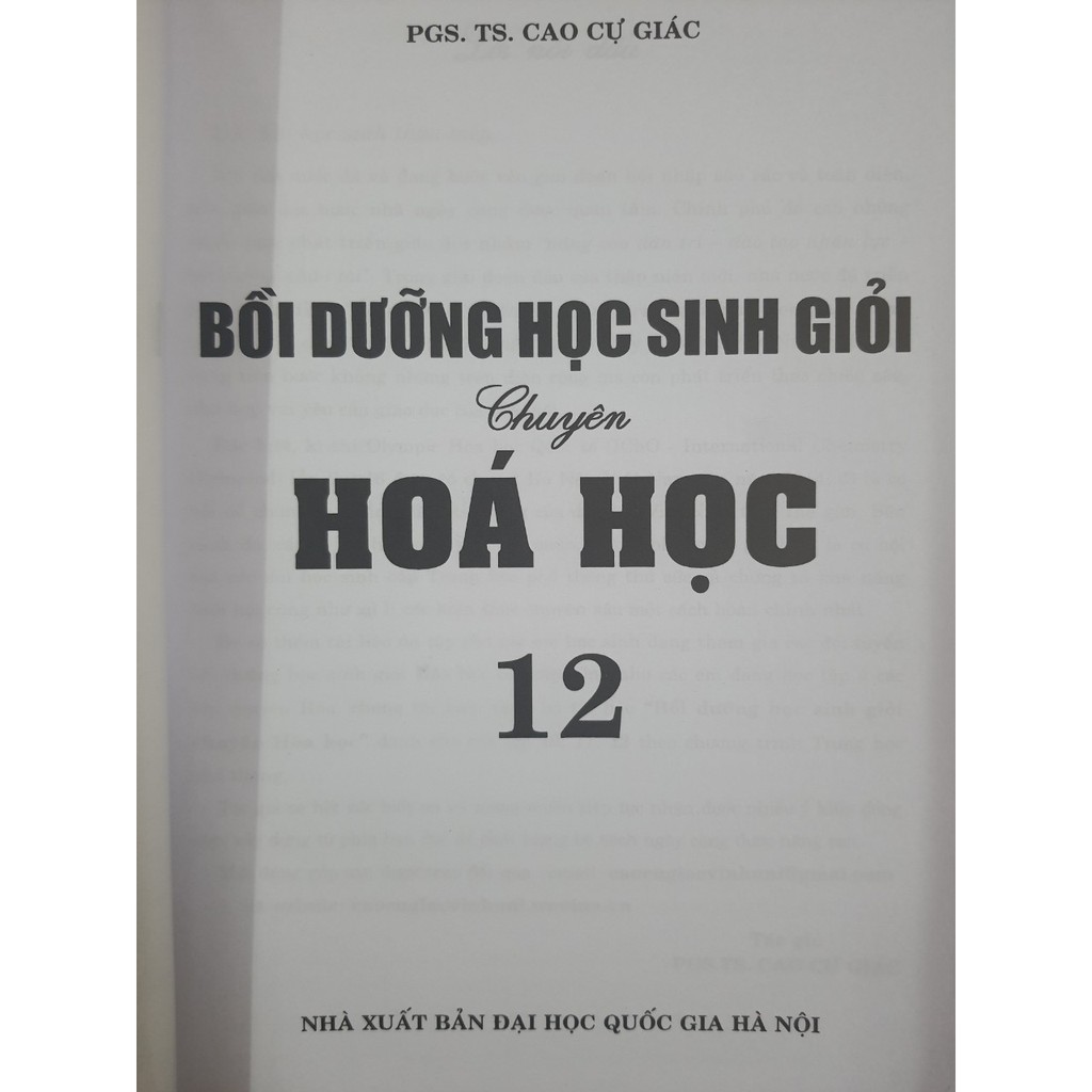 Sách - Bồi dưỡng học sinh giỏi chuyên Hoá học 12