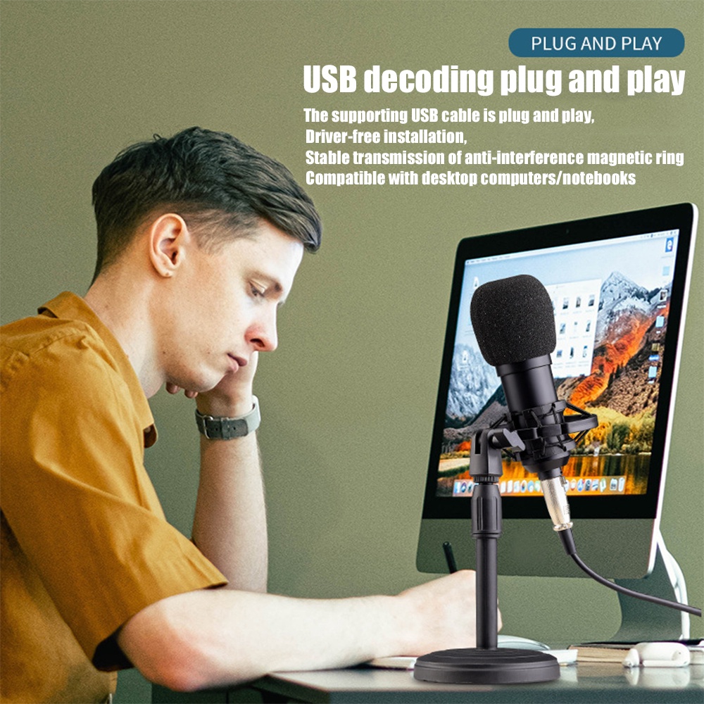 Micro Condenser bằng nhựa siêu nhẹ Micro thu âm karaoke có dây 3.5Mm cho máy tính Karaoke KTV