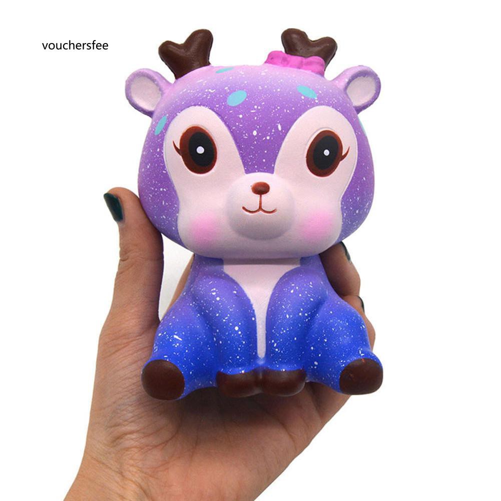 Galaxy Cute Deer Squishy Slow Rising Kids Adults Squeeze Toys Stress Reliever