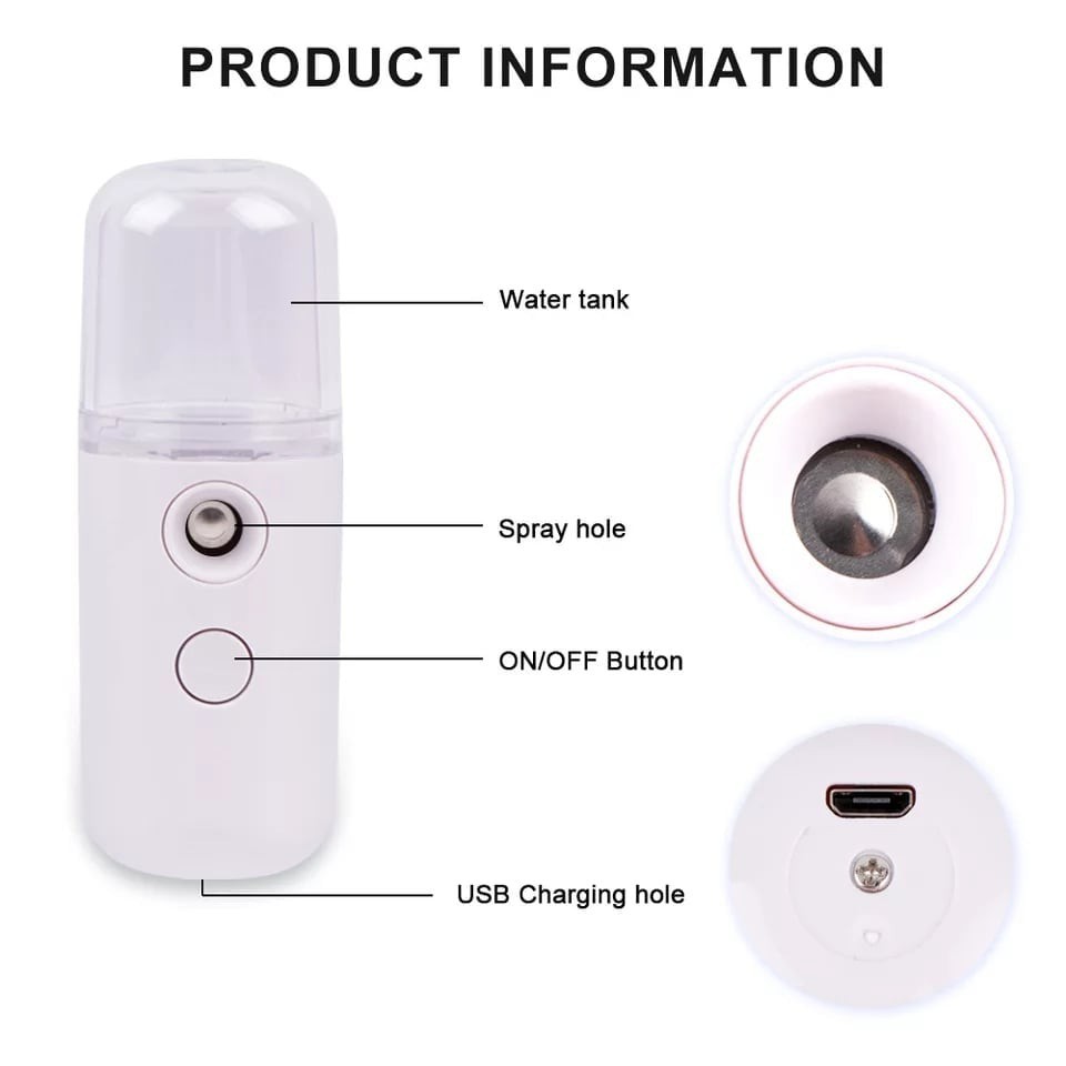 Máy phun xương mini xông hơi mặt xịt khoáng Nano giữ ẩm cho da tạo độ ẩm dung tích 30ml