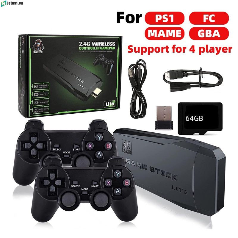 Video Chơi Game 4K 2.4G Không Dây 10000 Trò Chơi 64GB Retro Cổ Điển Chơi Game Gamepad Controllers TV Gia Đình Điều Khiển Cho PS1/GBA/MD 【lotus.fr】