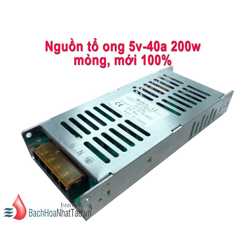 Nguồn tổ ong 5V 40A 200W, mỏng, mới 100%