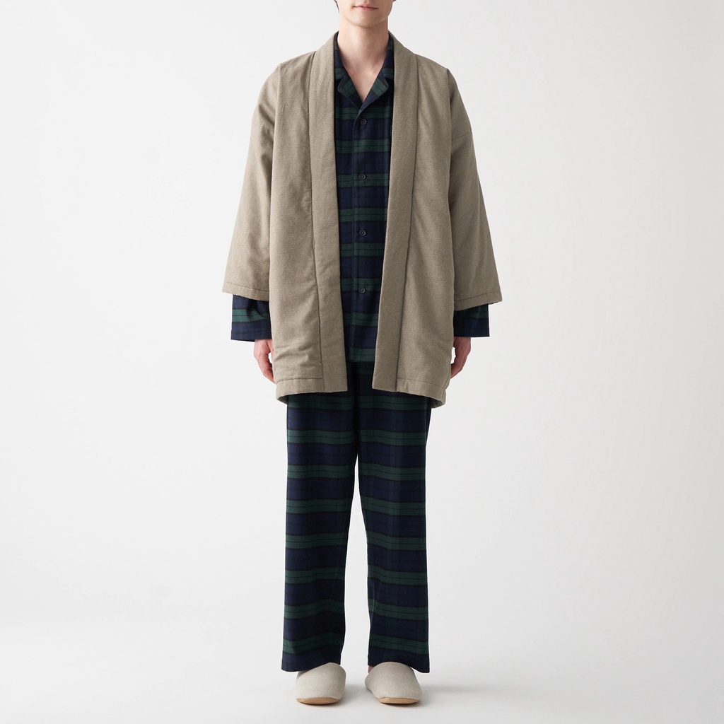 Muji Áo Khoác Hanten Vải Flannel