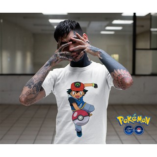 Áo thun Cotton Unisex - Game - Pokemon GO - Satoshi