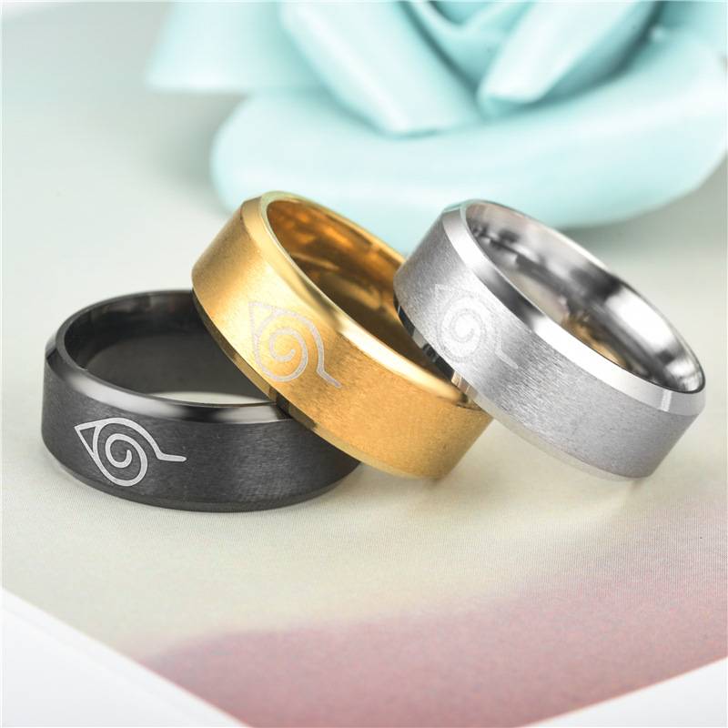 Japanese anime Naruto Ring New fashion men's ring Cosplay ring Vòng đen