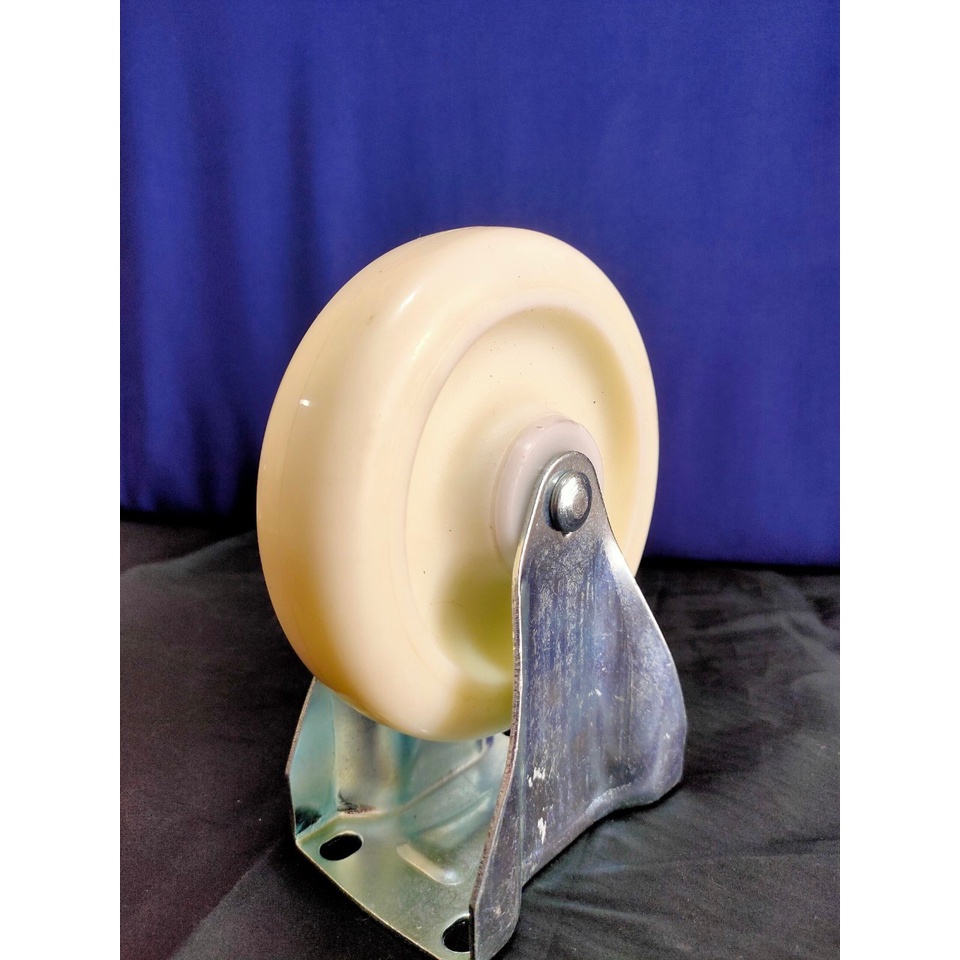 Bánh xe đẩy nhựa trắng PP Eco càng cố định 75-100-125mm - Happy Move Thái Lan