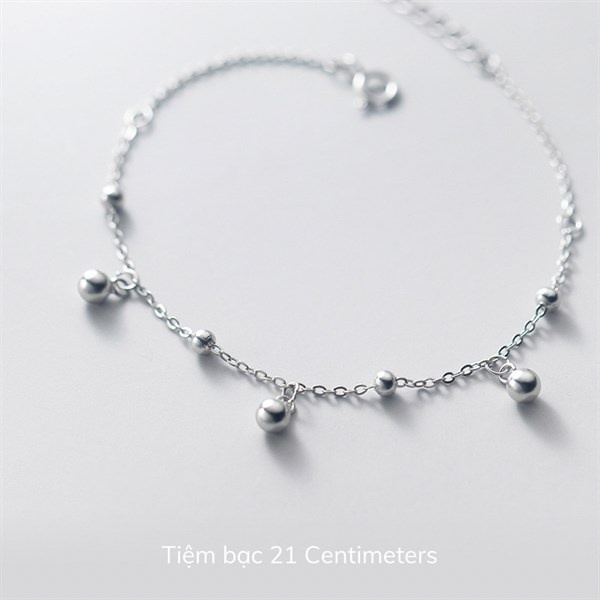 Lắc tay bạc Trang sức bạc Tiệm bạc 21 Centimeters Lắc tay Bi Tròn