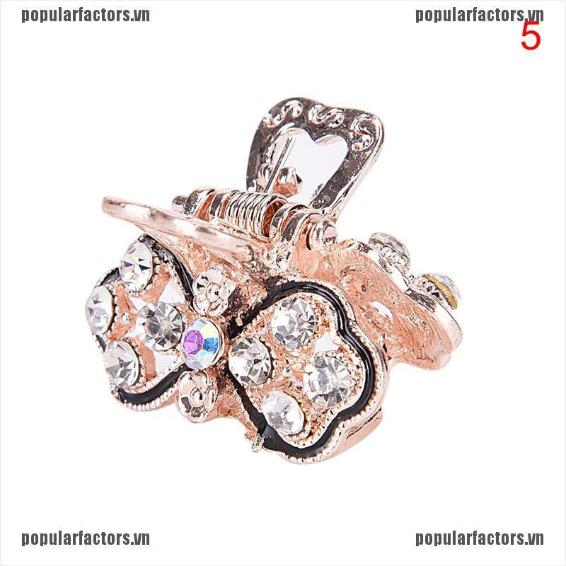 Kẹp Càng Cua Đính Đá Hình Bướm Mini Bằng Nhựa