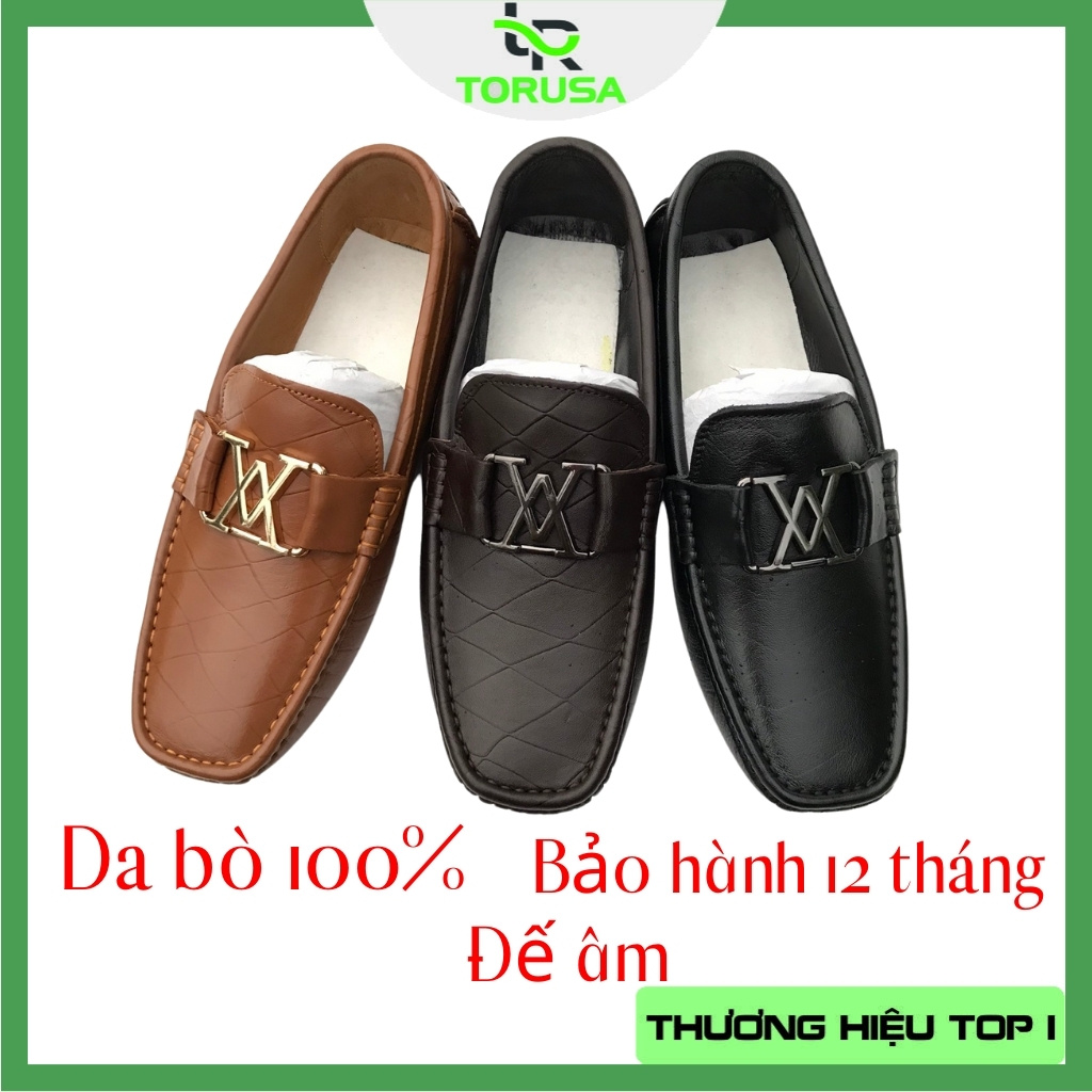 [ ẢNH THẬT] - Giày Nam Da Bò, Giày Lười Nam Cao Cấp Kiểu Dáng Thời Trang TRS69 - Đế Âm Khâu Da Bò Êm Mềm