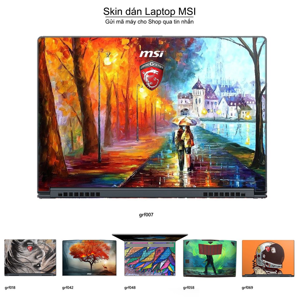 Skin dán Laptop MSI in hình nghệ thuật graffiti (inbox mã máy cho Shop)