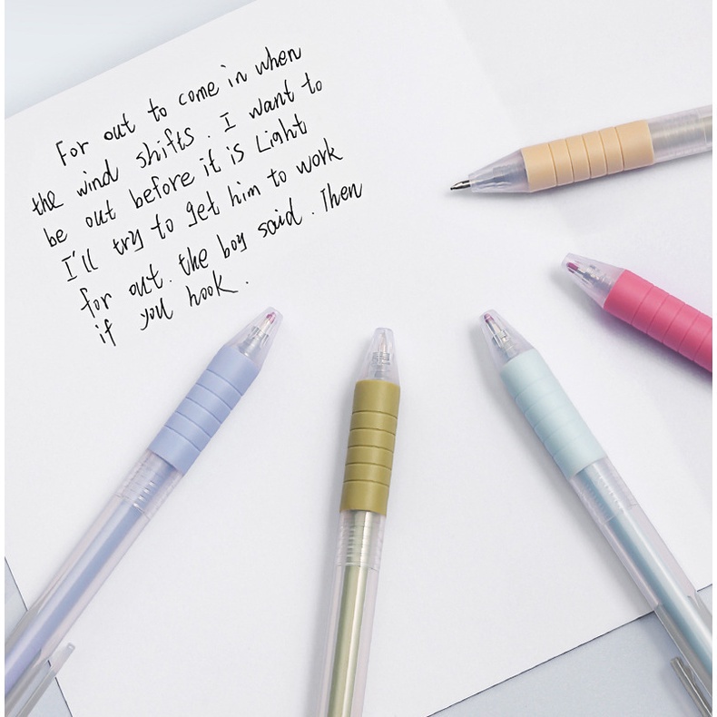 Bút bi mực đen nhiều màu sắc dễ thương ngòi 0.5mm