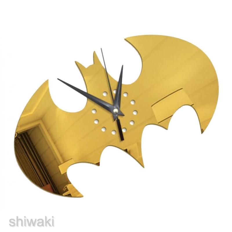 Acrylic Batman Wall Clock Wall Sticker Mute Clock