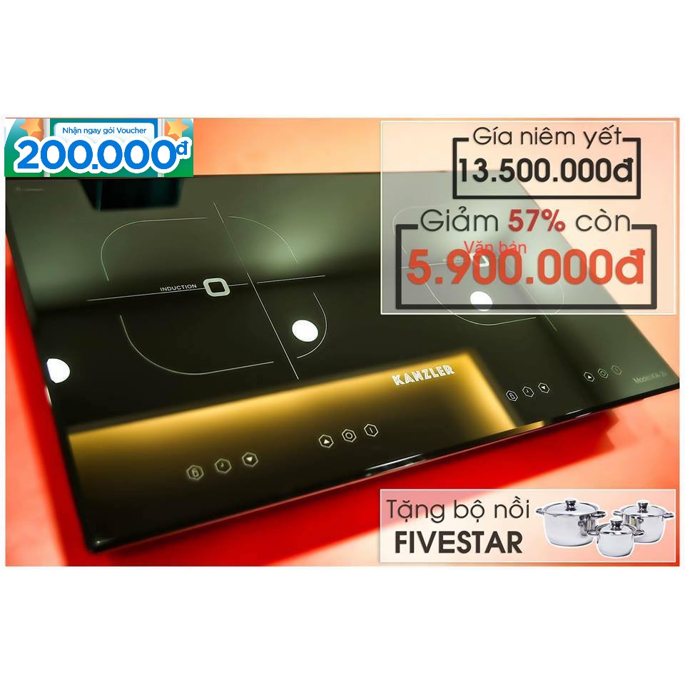 Bếp điện từ Kanzler KA-2IH nhập khẩu Malaysia tặng kèm bộ nồi Fivestar cao cấp