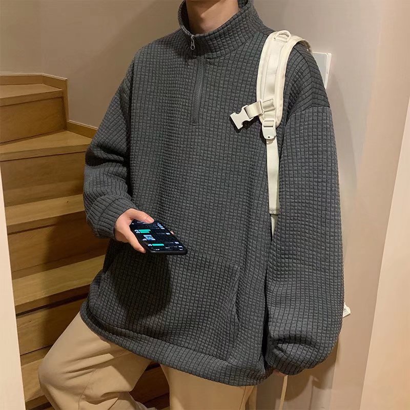 Áo Khoác Nam Cổ Đứng Màu Trơn Phong Cách Hàn Quốc