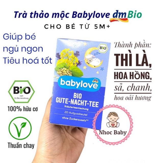 [HSD 8/2023] Babylove - Trà trái cây hữu cơ cho bé 5m+ (hộp 20 túi lọc)