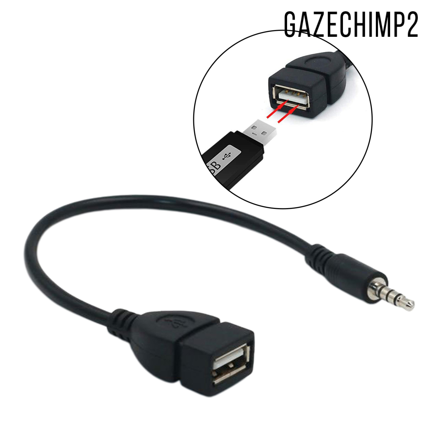 Cáp Chuyển Đổi Âm Thanh Gazechimp2 3.5mm Male Aux Sang Usb Female Cho Xe Hơi