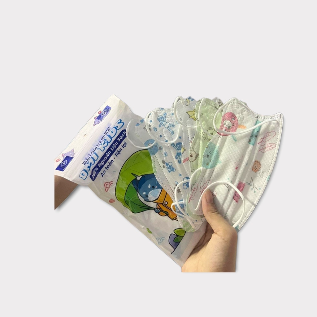 Khẩu trang cua trẻ em King cua King crab Kingcrab hiệu OMI 4-12 tuổi 1 gói 10 cái