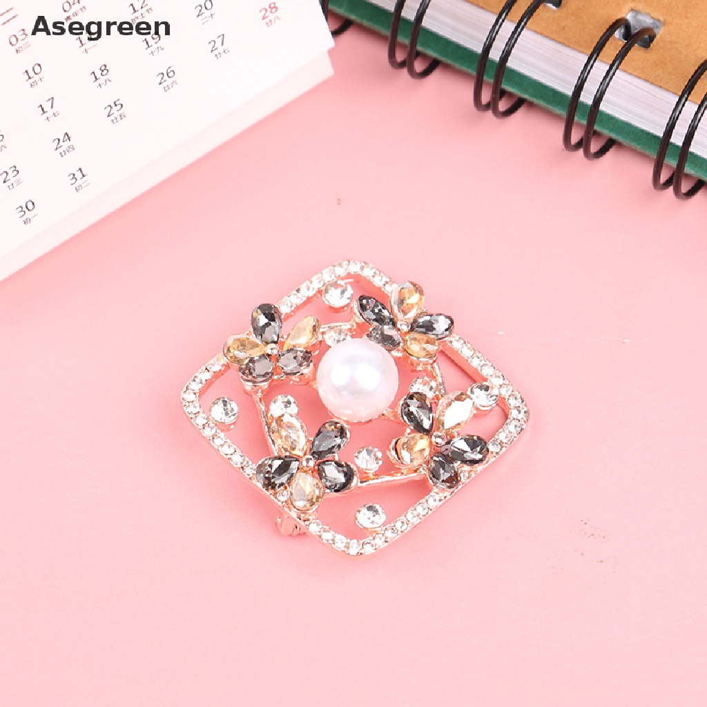 [Asegreen] Ghim Cài Áo Hình Thánh Giá Đính Đá Ngọc Trai Thời Trang