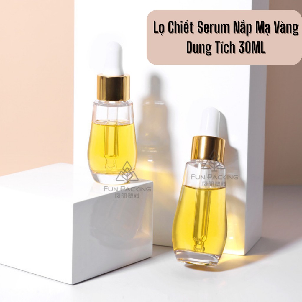 [15-30ML] Lọ Chiết Chai Chiết Tinh Chất, Serum Nắp Mạ Kim Loại Chất Lượng Cao CCC22