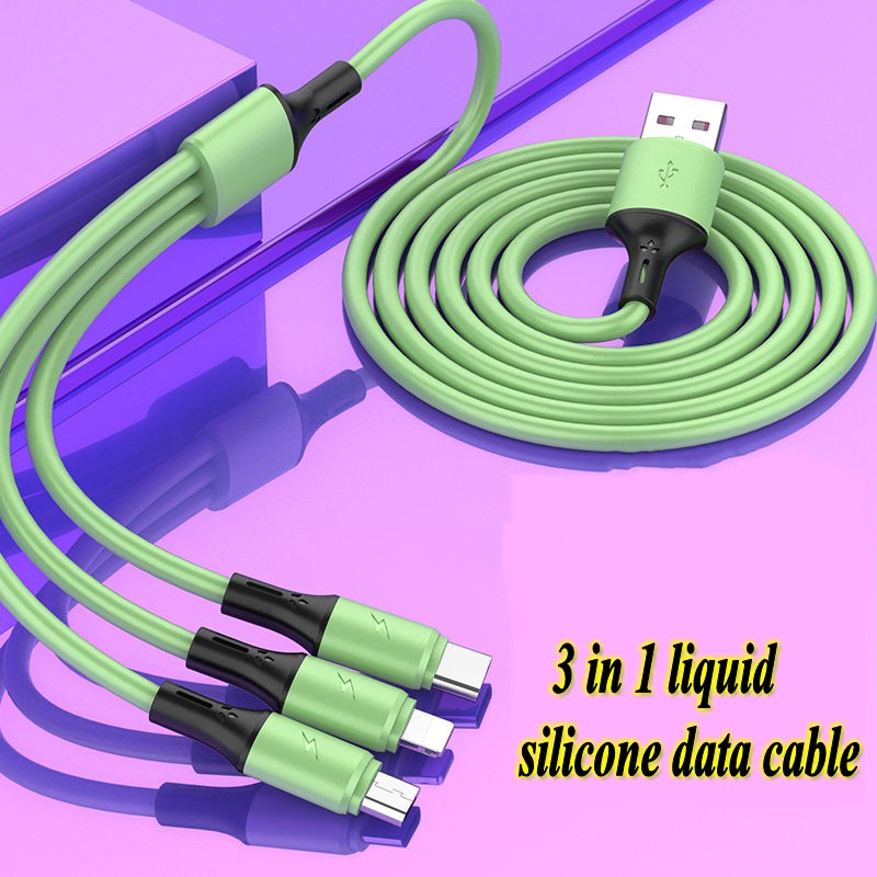 Dây Cáp Sạc 3 Trong 1 Tiện Lợi Dành Cho for  Iphone Samsung Xiaomi