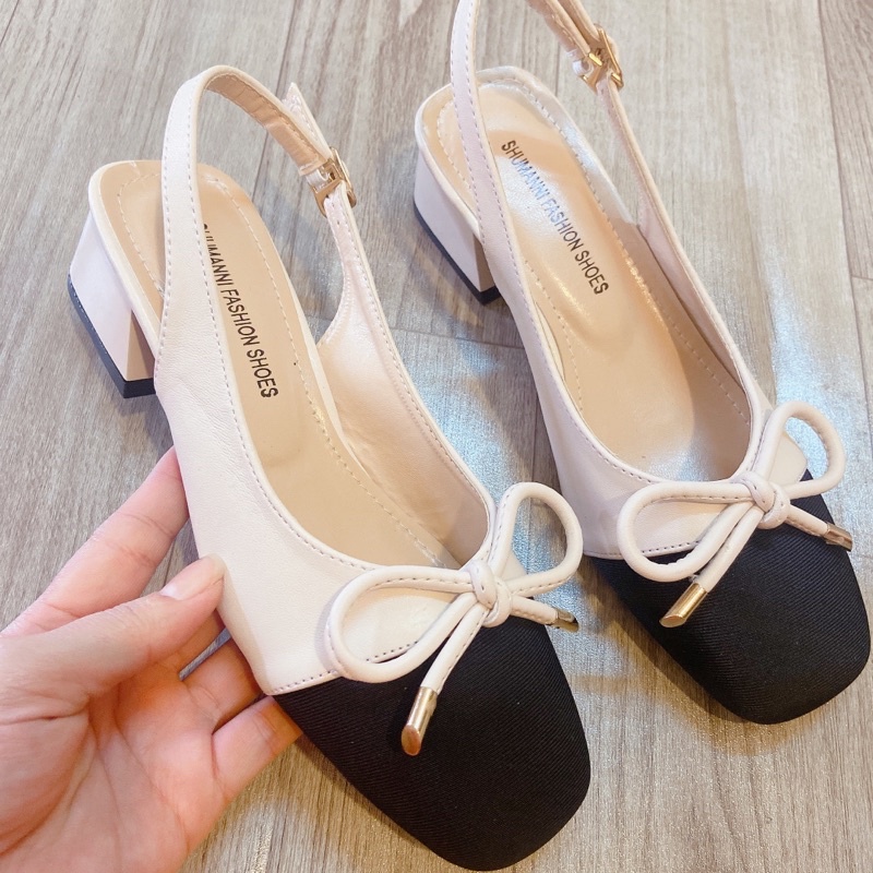 Sandal nữ phong cách Hàn Quốc/giày đế 3cm trang trí nơ.