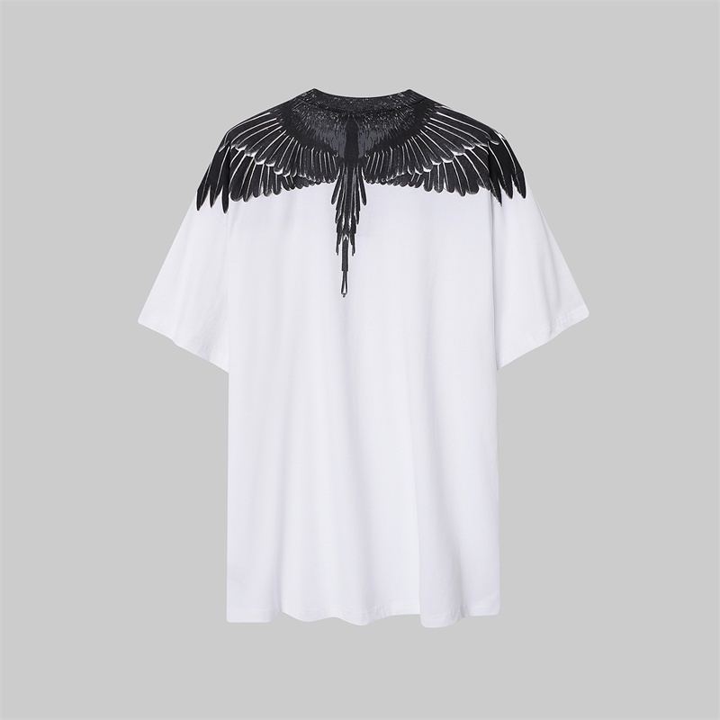 Áo Thun Cotton Tay Ngắn Cổ Tròn In Hình Đôi Cánh Lông Vũ Thời Trang Unisex