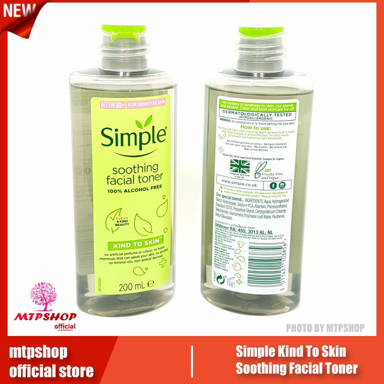 Nước Hoa Hồng Simple Kind To Skin Soothing Facial Toner