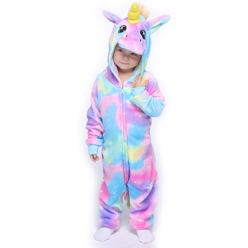 Bộ Đồ Ngủ Liền Thân Hình Kỳ Lân Hoạt Hình Dễ Thương Cho Bé