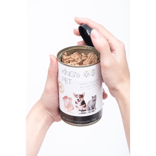 Pate Hỗn hợp Cá King’s Pet lon 380g thức ăn cho chó mèo