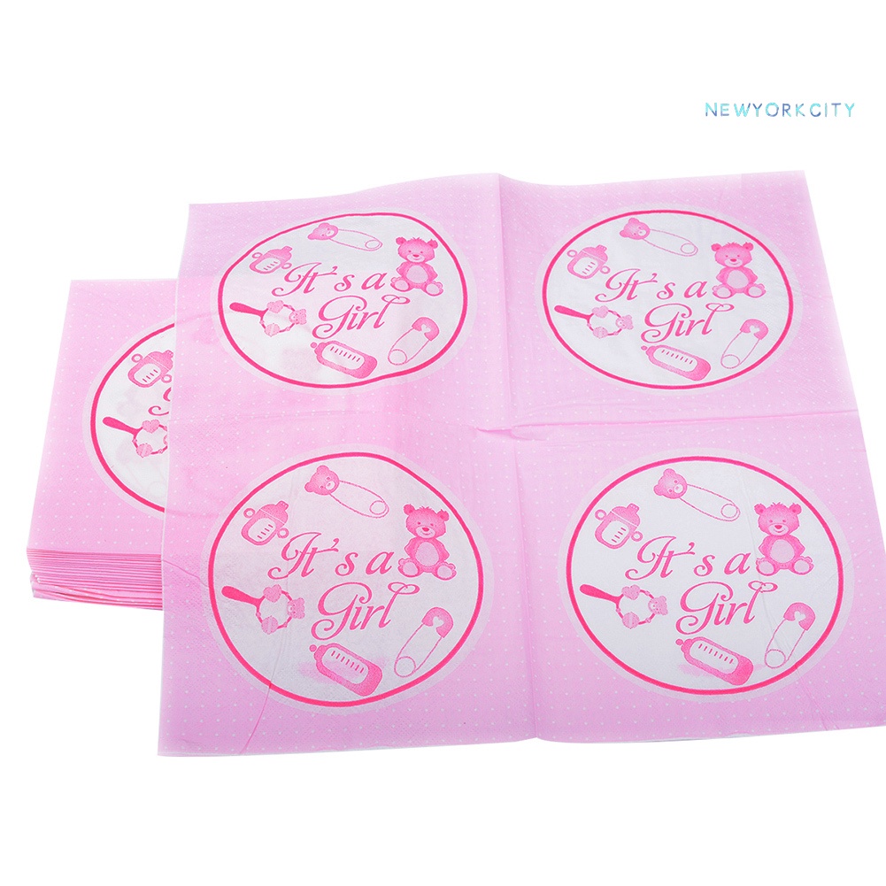 Bộ 20 Khăn Giấy In Chữ It'S a Girl/Boy Cho Trang Trí Tiệc Sinh Nhật